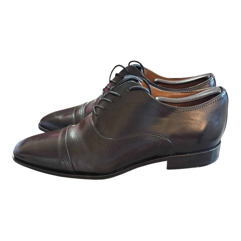 Flag Ltd black leather cap-toe Oxford dress shoes.
 Men's Dress Shoes - Picture 4 of 10